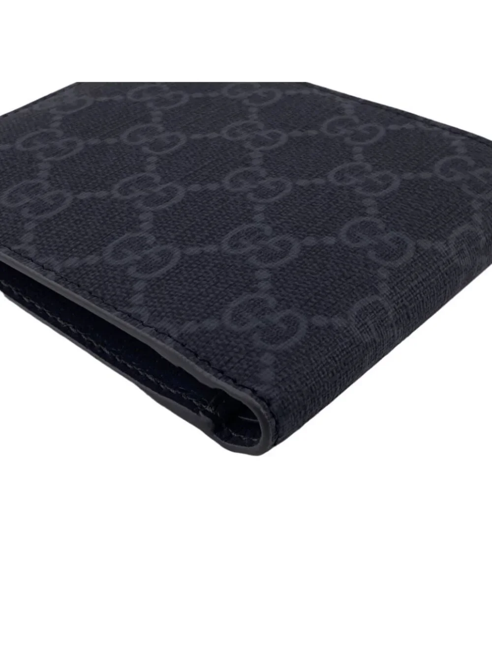 Gucci GG Coin Wallet Supreme Bifold Compact Gray Canvas